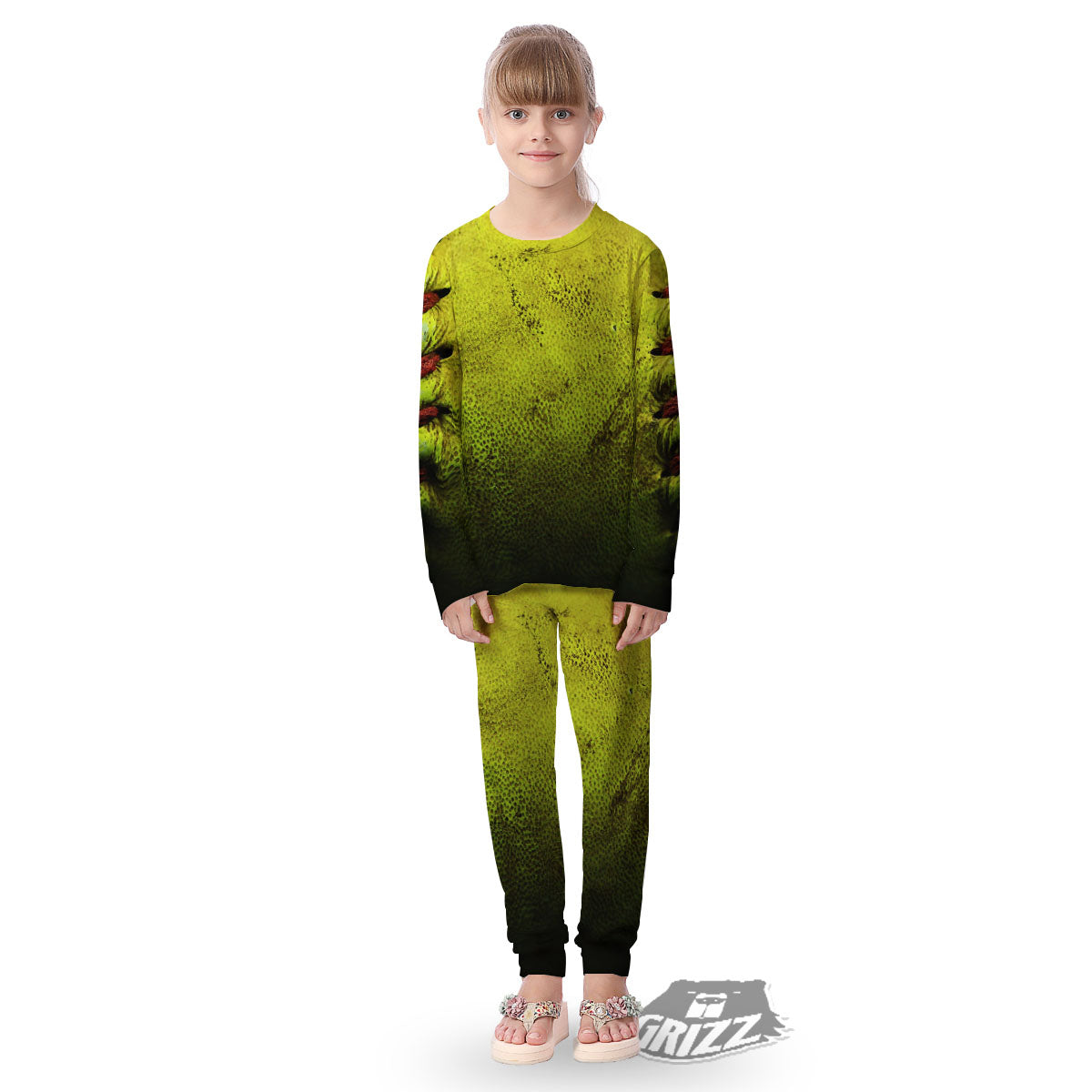 Texture Softball Ball Print Kid's Pajamas-grizzshop