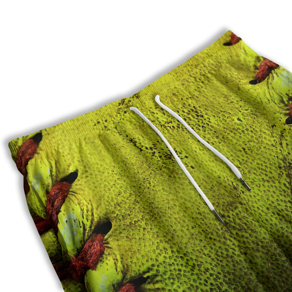 Texture Softball Ball Print Men's Athletic Shorts