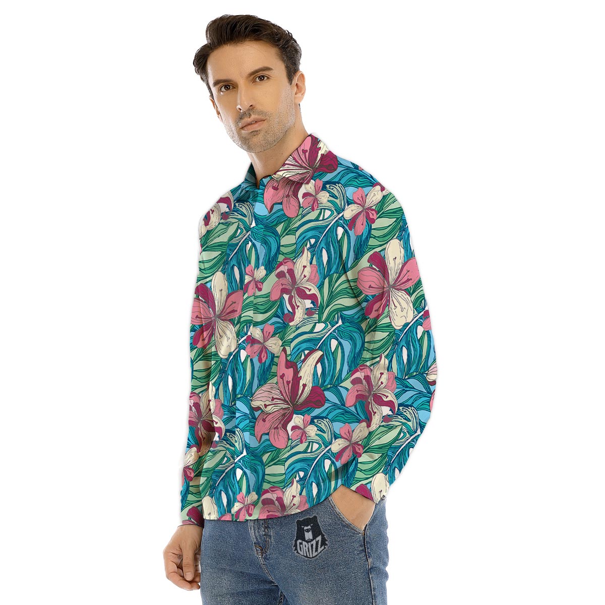Texture Softball Ball Print Men's Dress Shirts-grizzshop