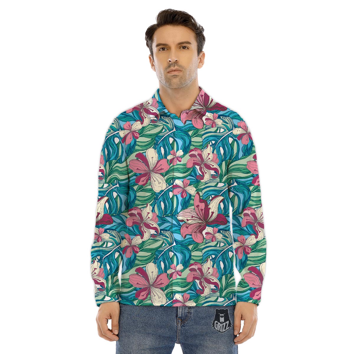 Texture Softball Ball Print Men's Dress Shirts-grizzshop