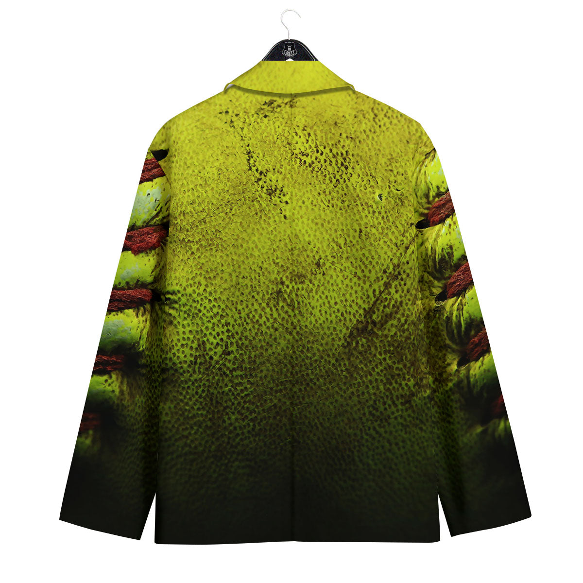 Texture Softball Ball Print Men's Sport Coat-grizzshop