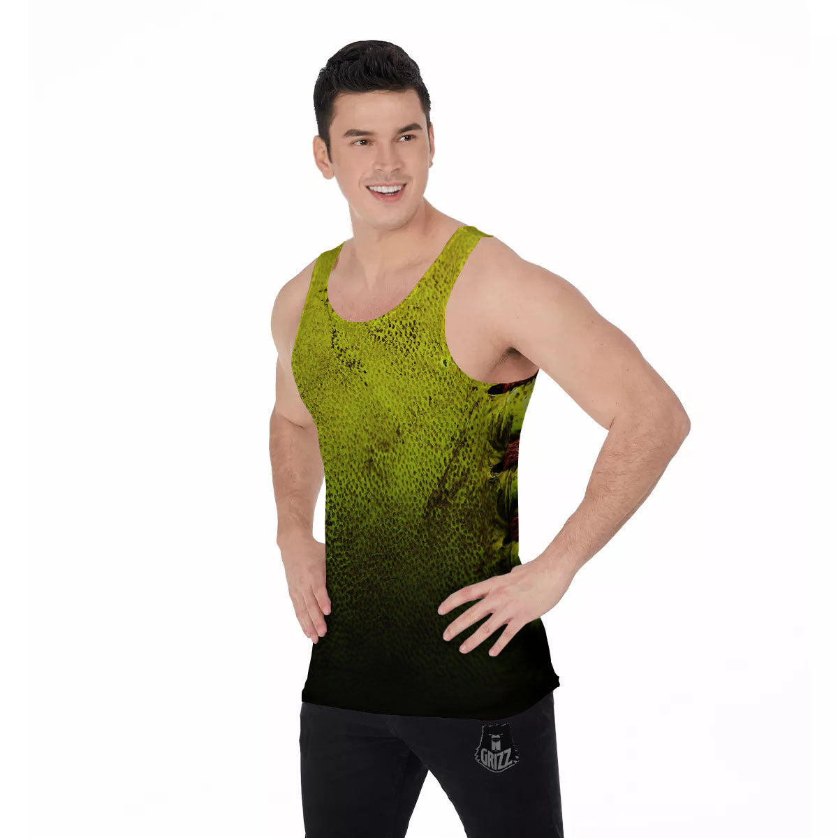 Texture Softball Ball Print Men's Tank Top-grizzshop