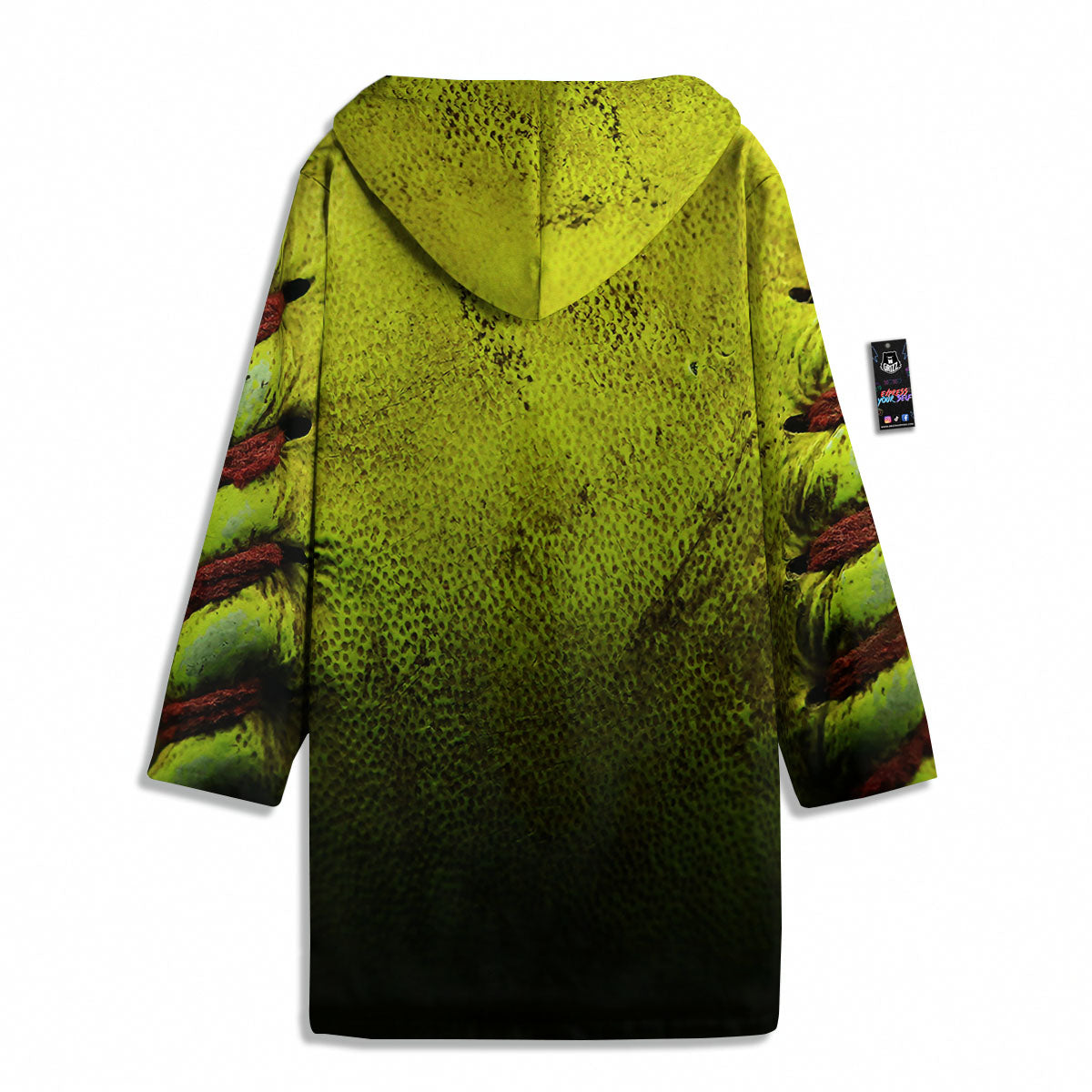 Texture Softball Ball Print Men's Windbreaker Jacket-grizzshop