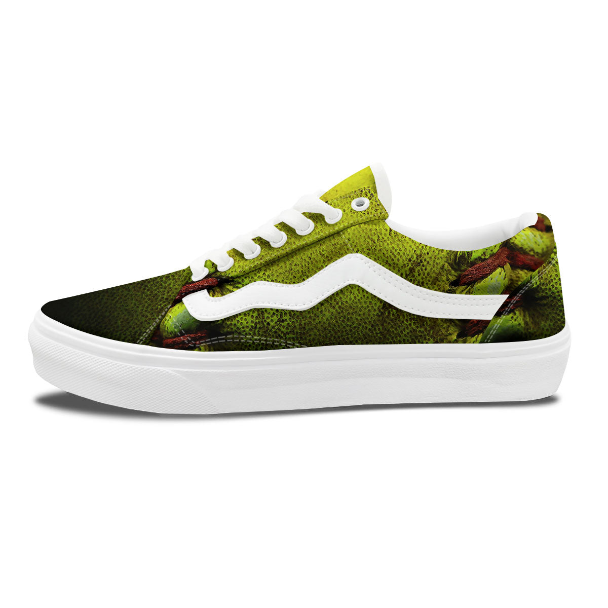 Texture Softball Ball Print Skate Shoes-grizzshop