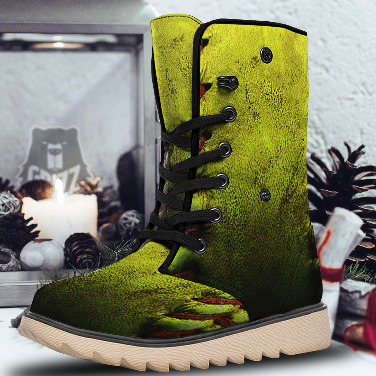 Texture Softball Ball Print Snow Boots-grizzshop