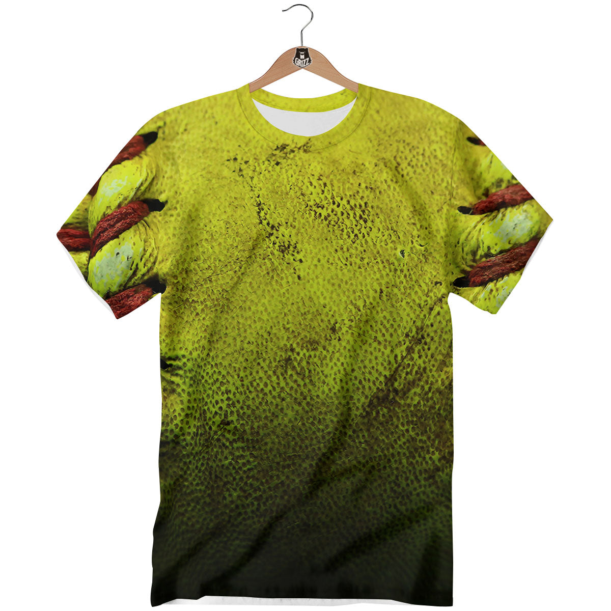 Texture Softball Ball Print T-Shirt-grizzshop