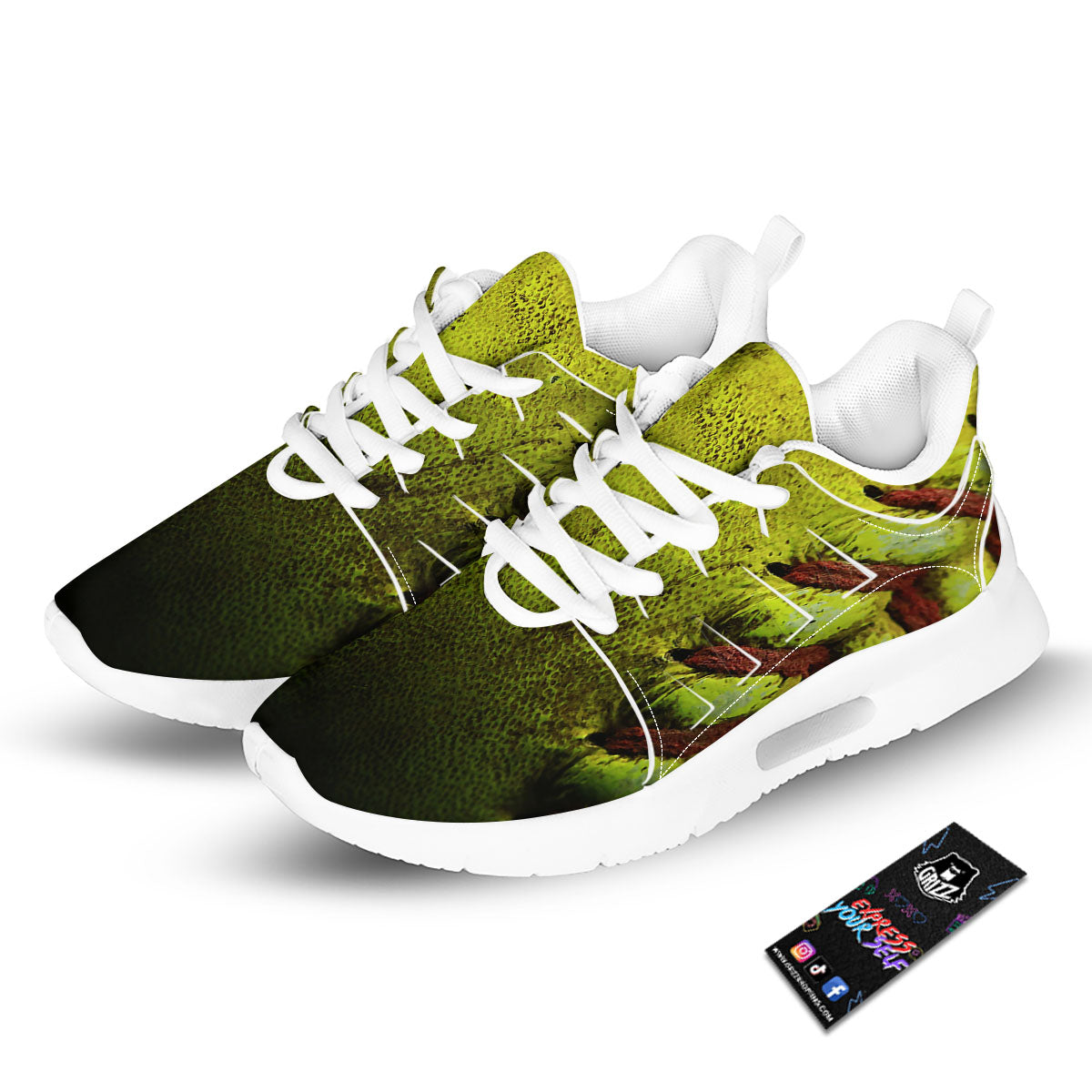 Texture Softball Ball Print Tennis Shoes-grizzshop