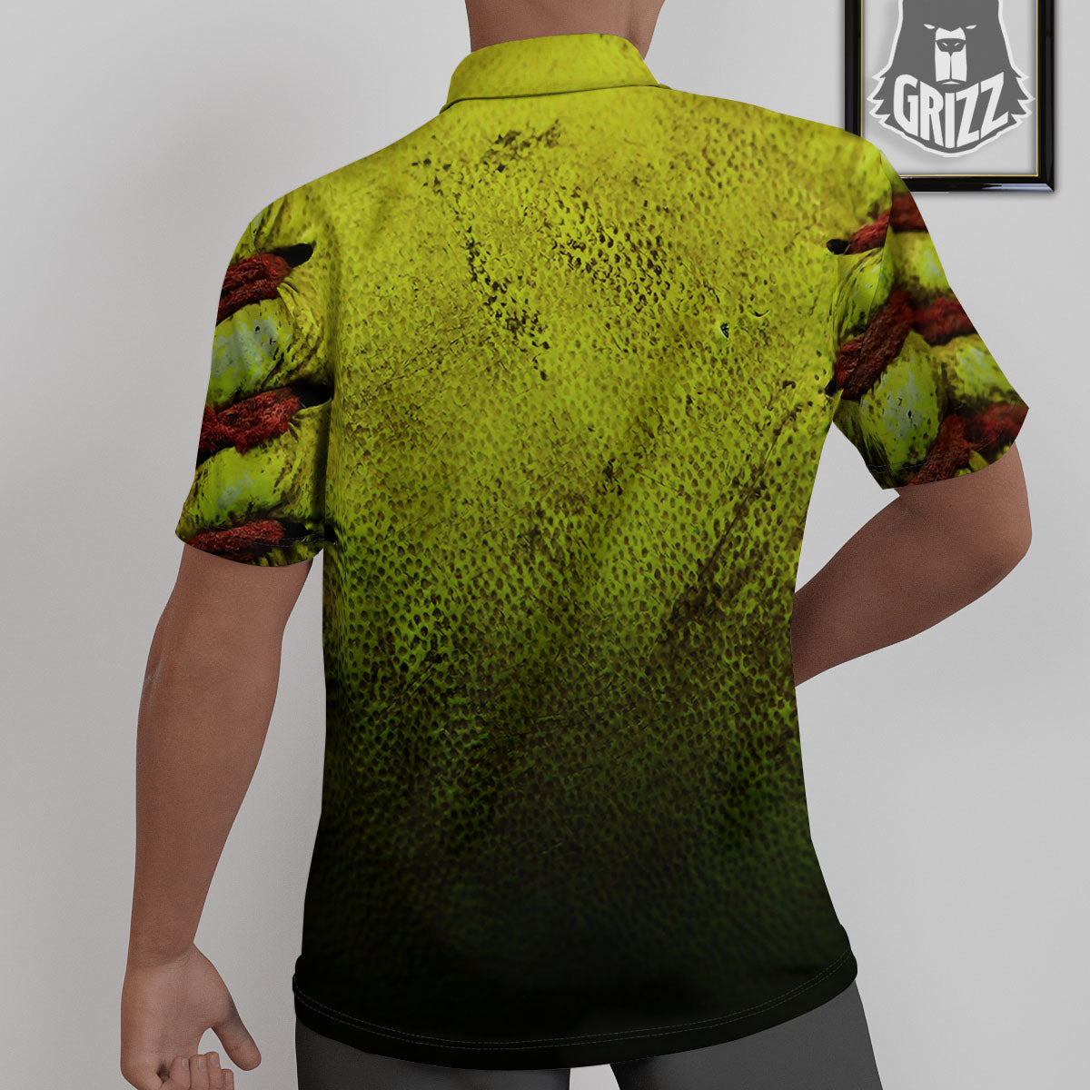 Texture Softball Ball Print Untucked Shirts-grizzshop