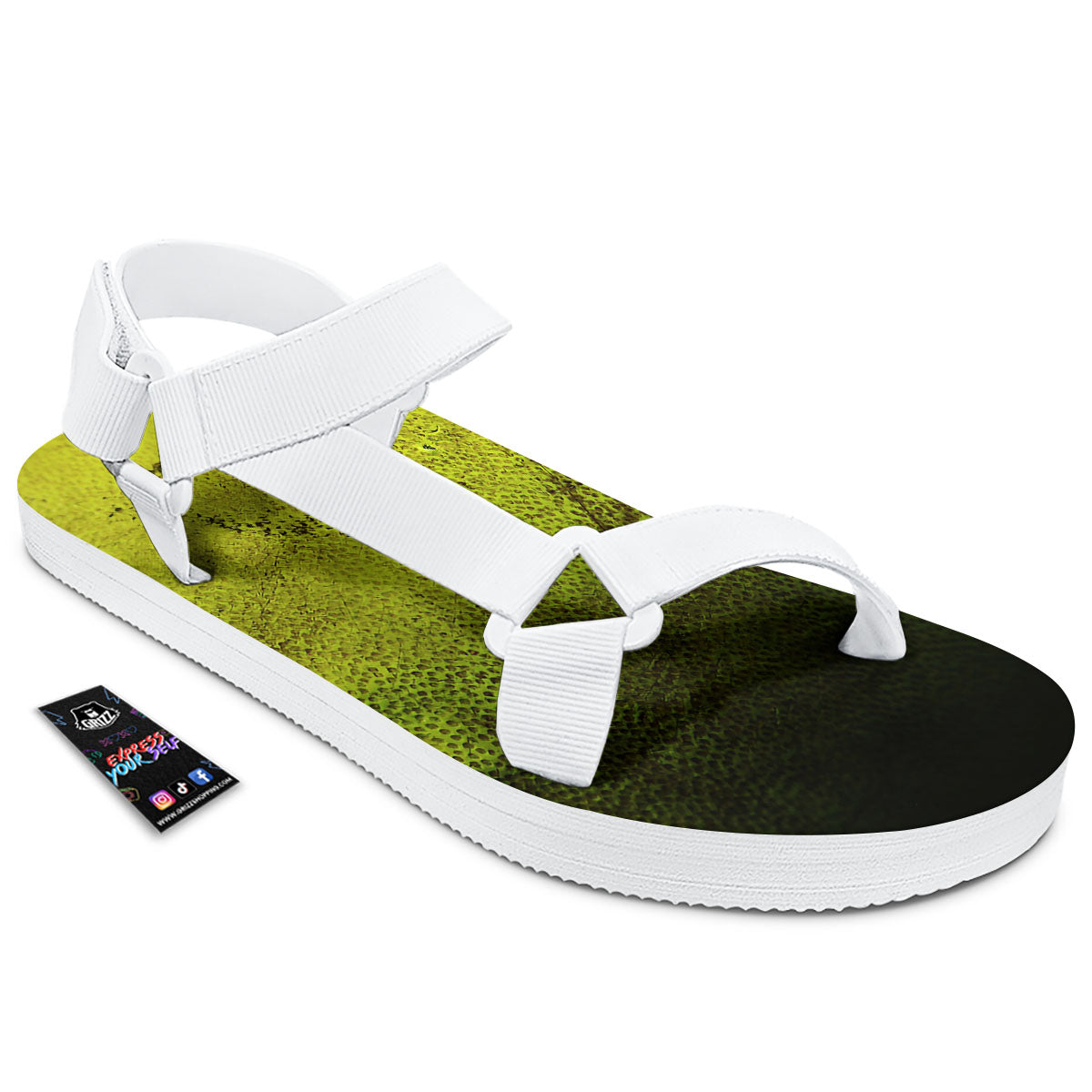 Texture Softball Ball Print White Open Toe Sandals-grizzshop