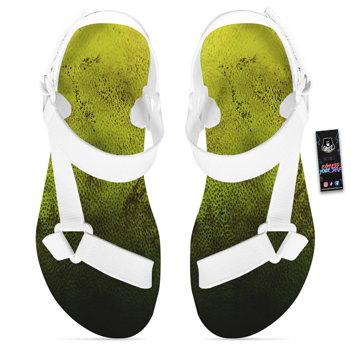 Texture Softball Ball Print White Open Toe Sandals-grizzshop