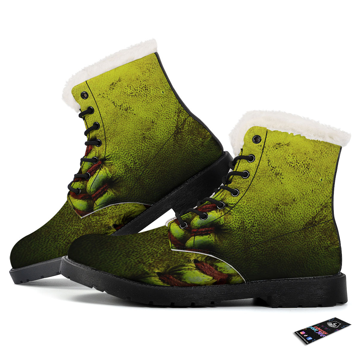 Texture Softball Ball Print Winter Boots-grizzshop