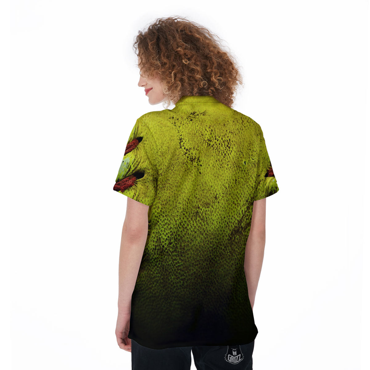 Texture Softball Ball Print Women's Golf Shirts-grizzshop