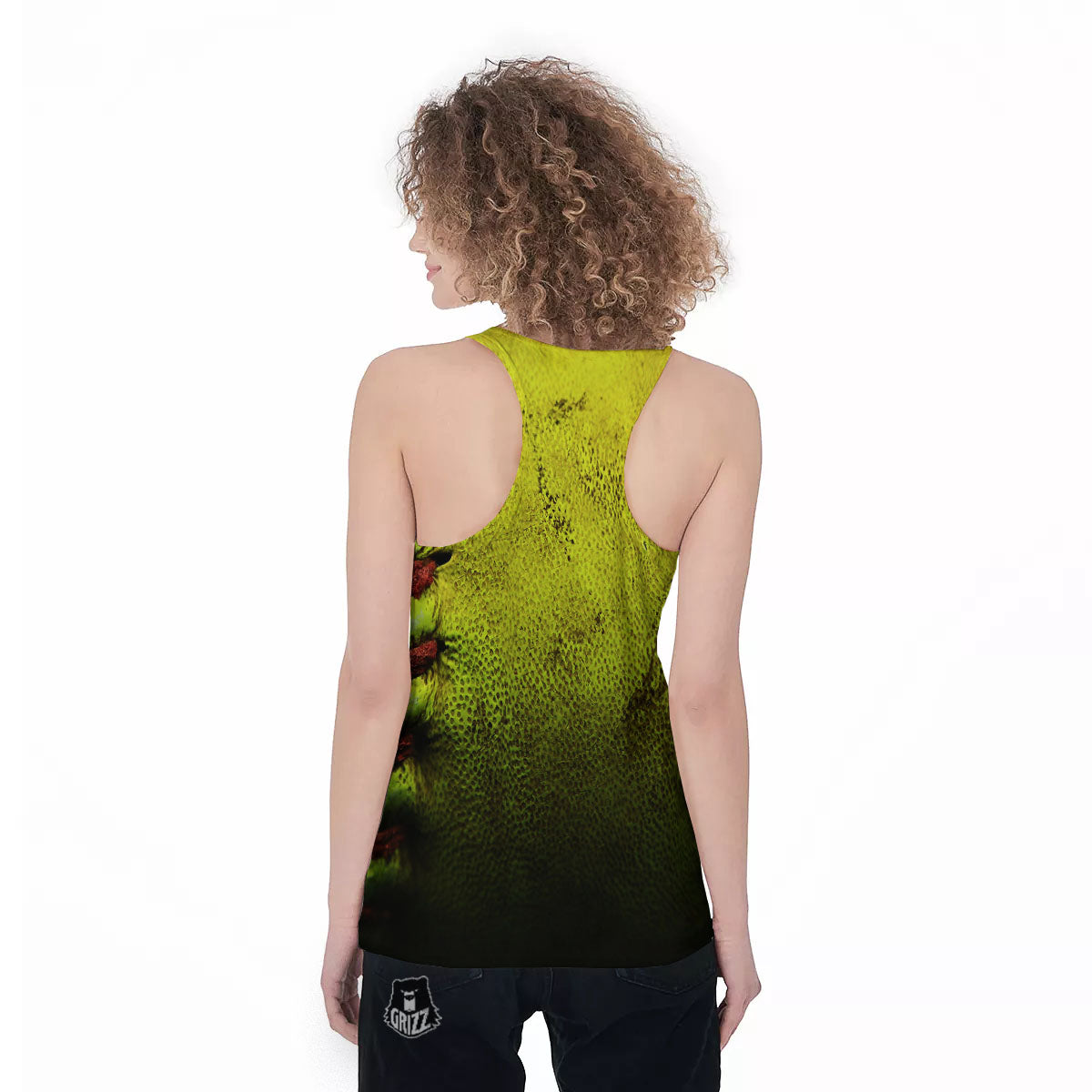 Texture Softball Ball Print Women's Racerback Tank Top-grizzshop