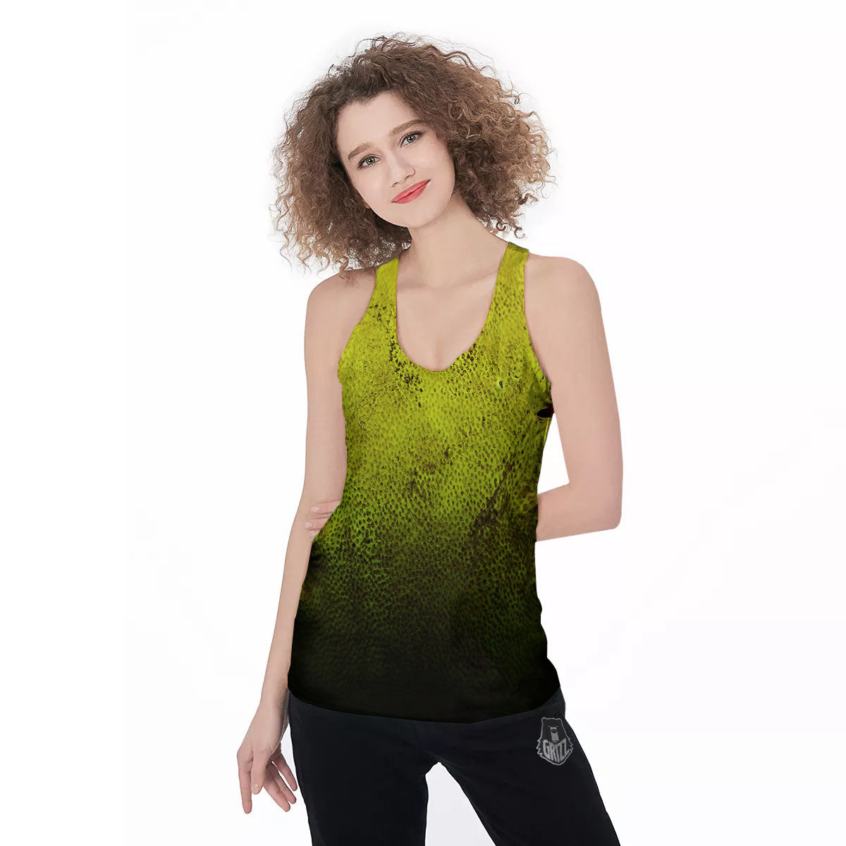 Texture Softball Ball Print Women's Racerback Tank Top-grizzshop