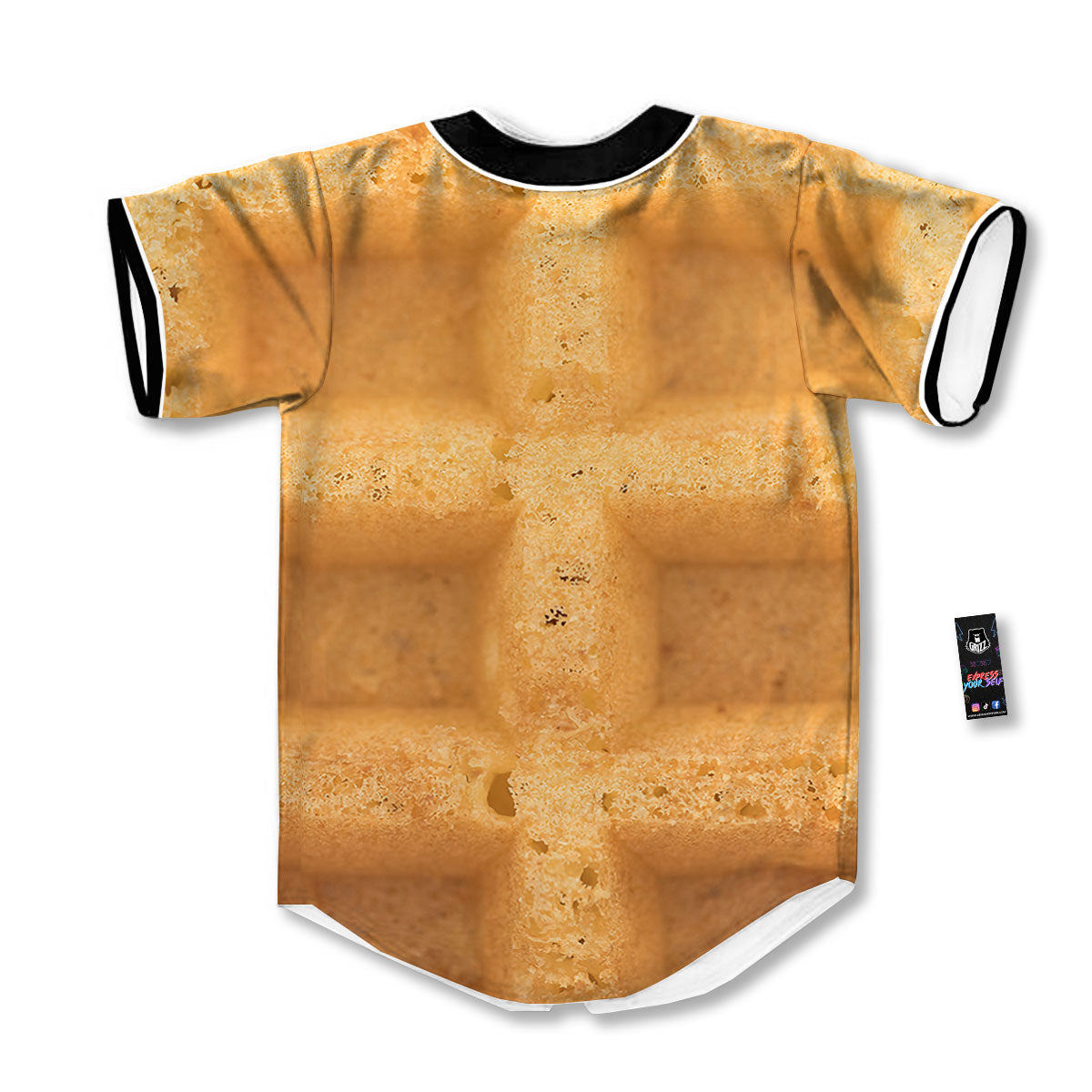 Texture Waffle Print Baseball Jersey-grizzshop