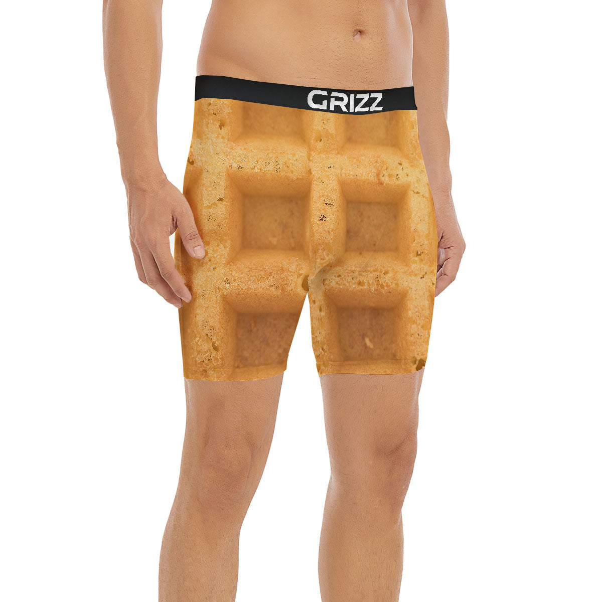Texture Waffle Print Boxer Briefs-grizzshop