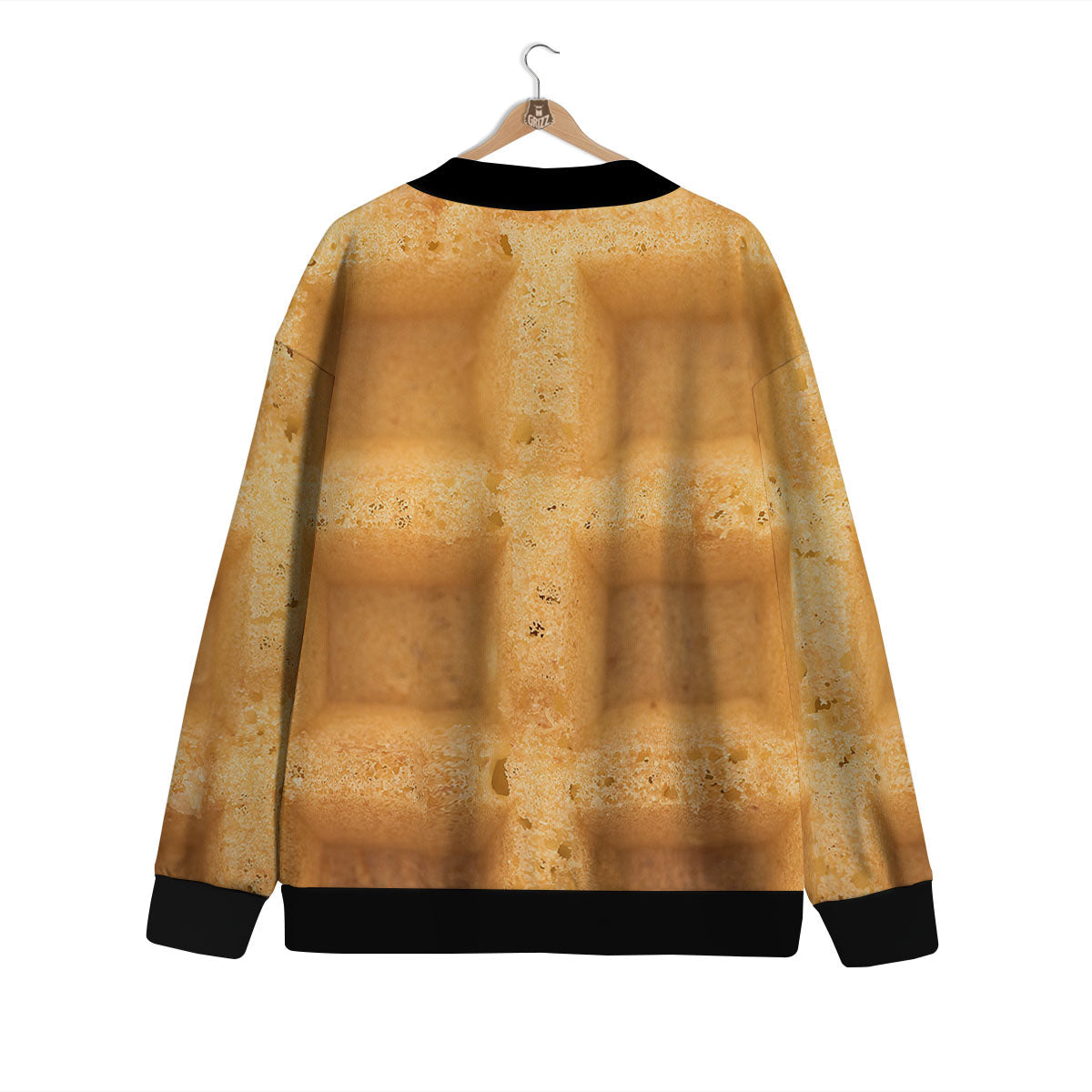 Texture Waffle Print Cardigan-grizzshop