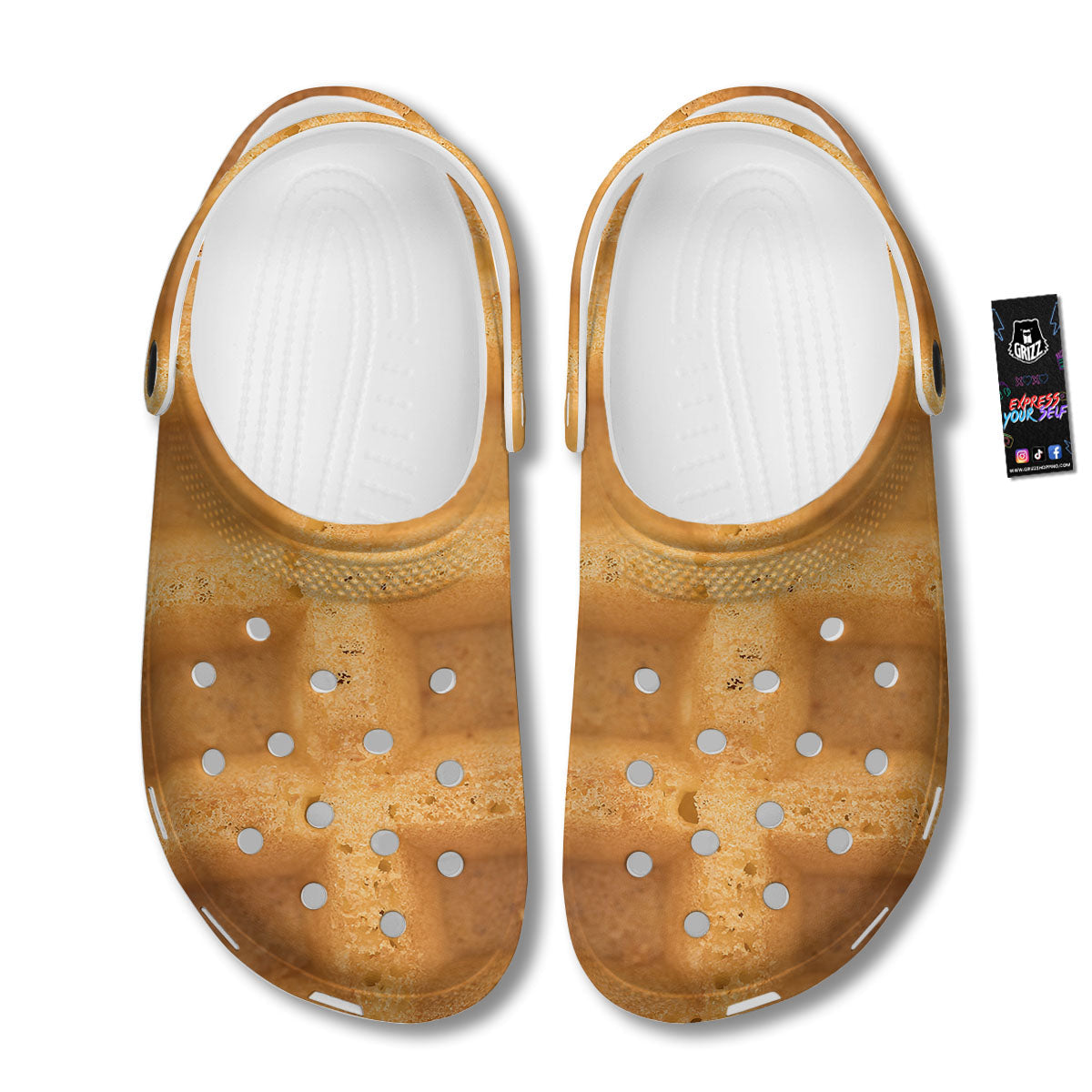 Texture Waffle Print Clog-grizzshop