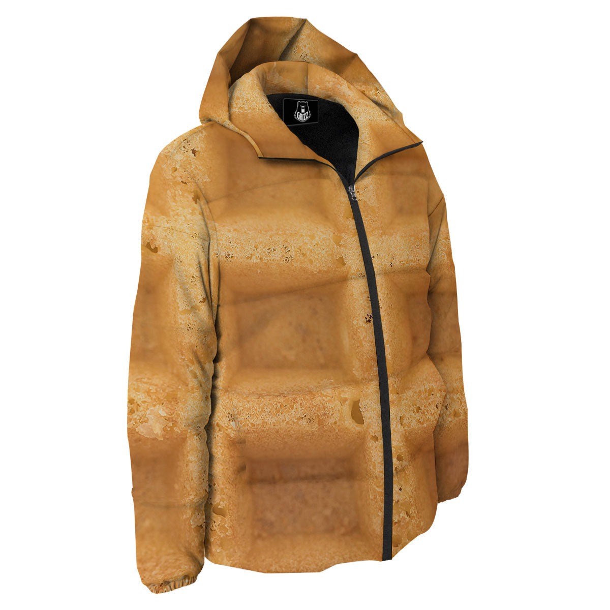 Texture Waffle Print Down Jacket-grizzshop