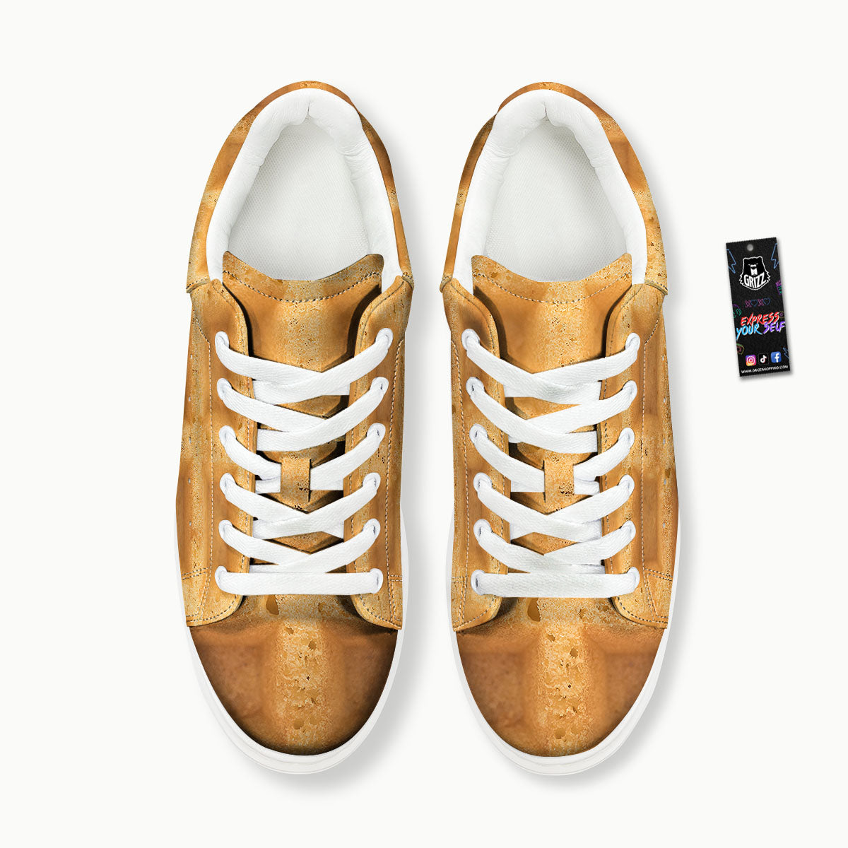 Texture Waffle Print Platform Shoes-grizzshop
