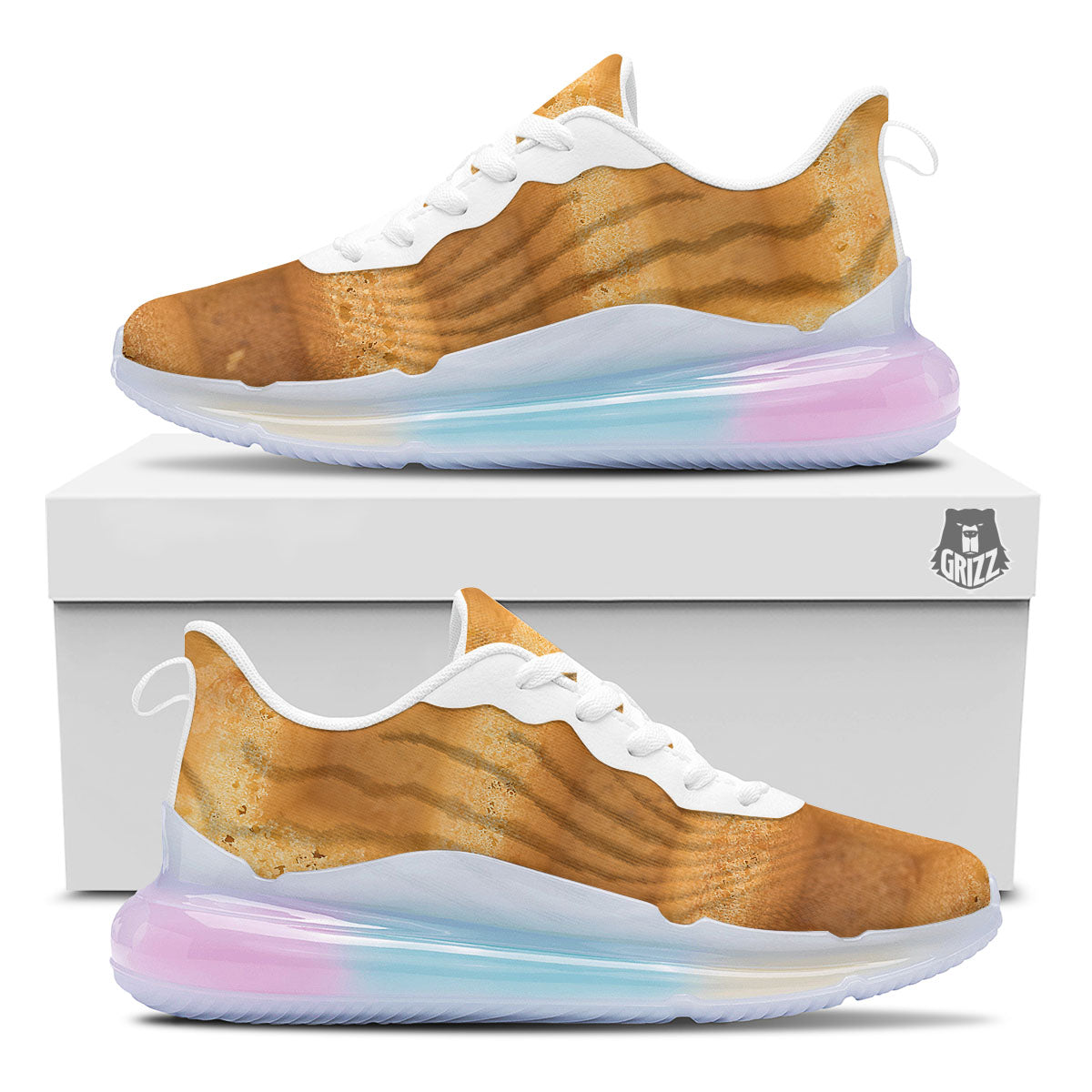 Texture Waffle Print Running Sneakers-grizzshop