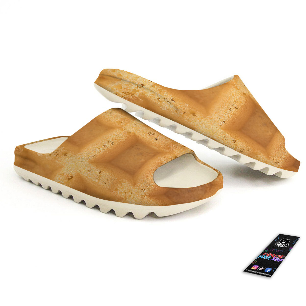 Texture Waffle Print Sandals-grizzshop