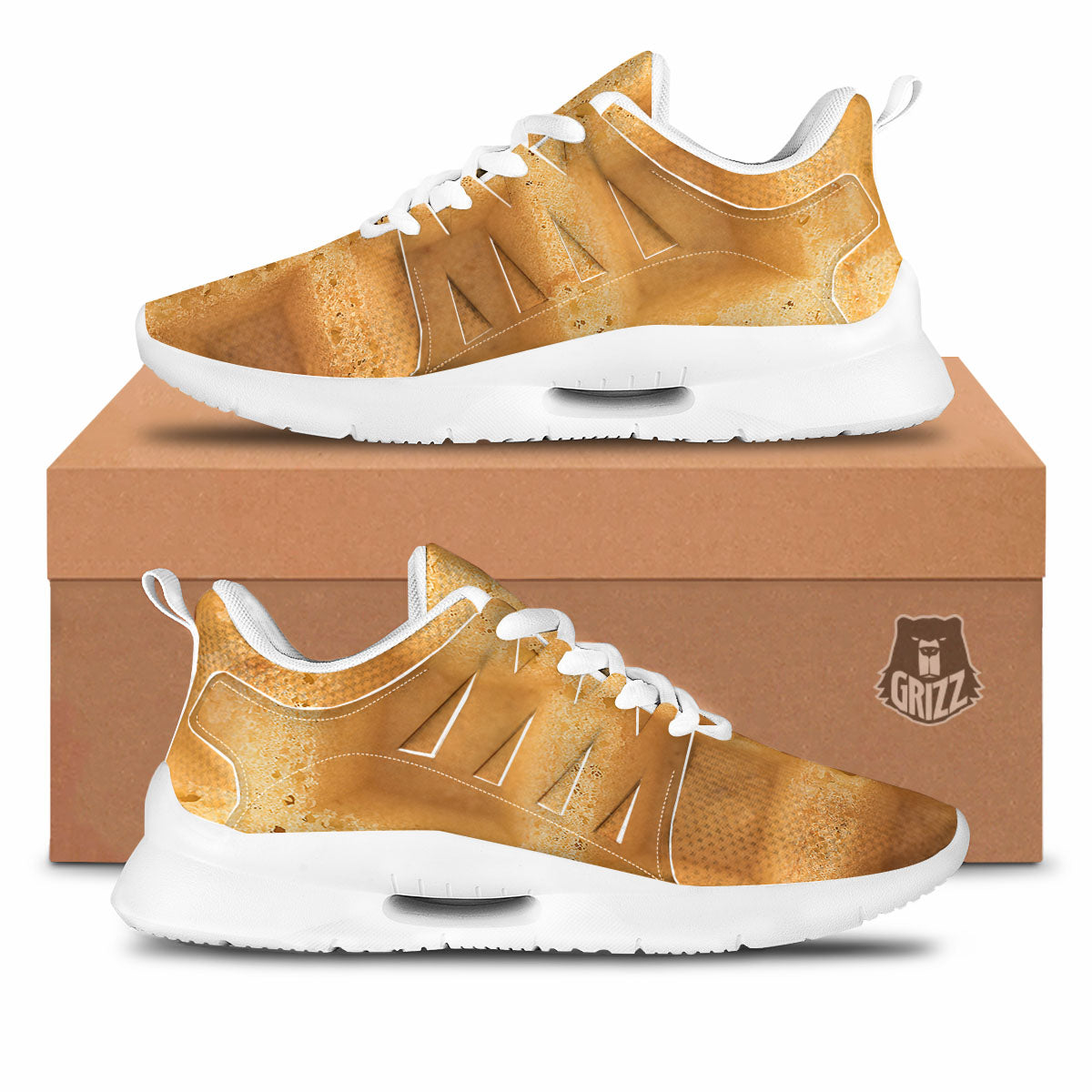 Texture Waffle Print Tennis Shoes-grizzshop