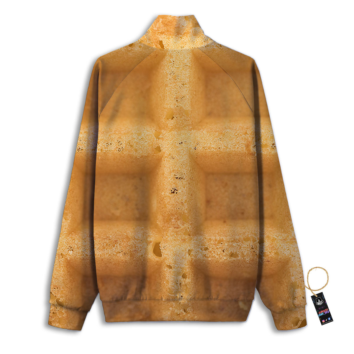 Texture Waffle Print Track Jacket-grizzshop