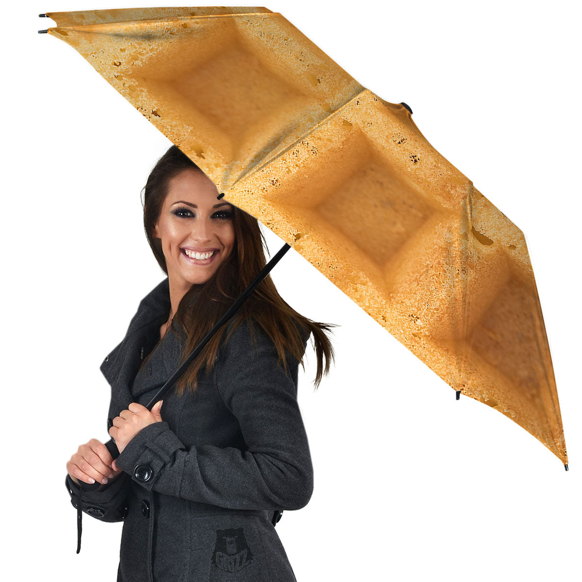 Texture Waffle Print Umbrella-grizzshop