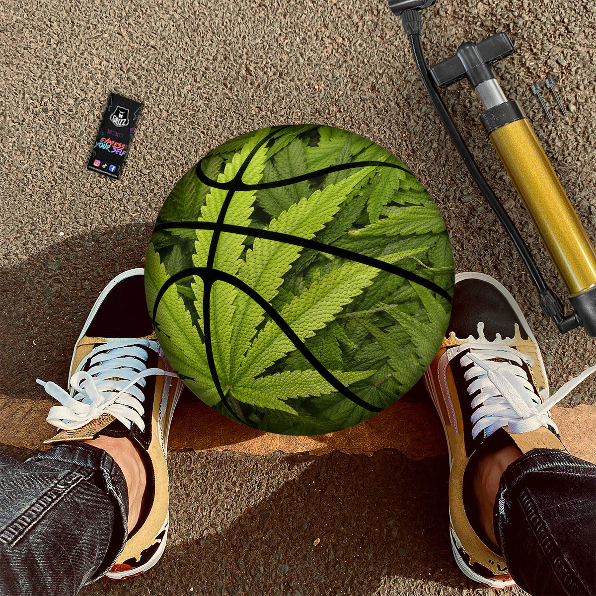 Texture Cannabis Print Basketball