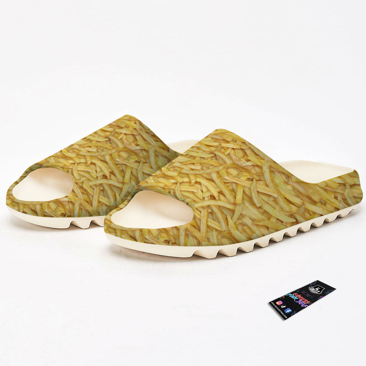 Texture French Fries Print Sandals-grizzshop