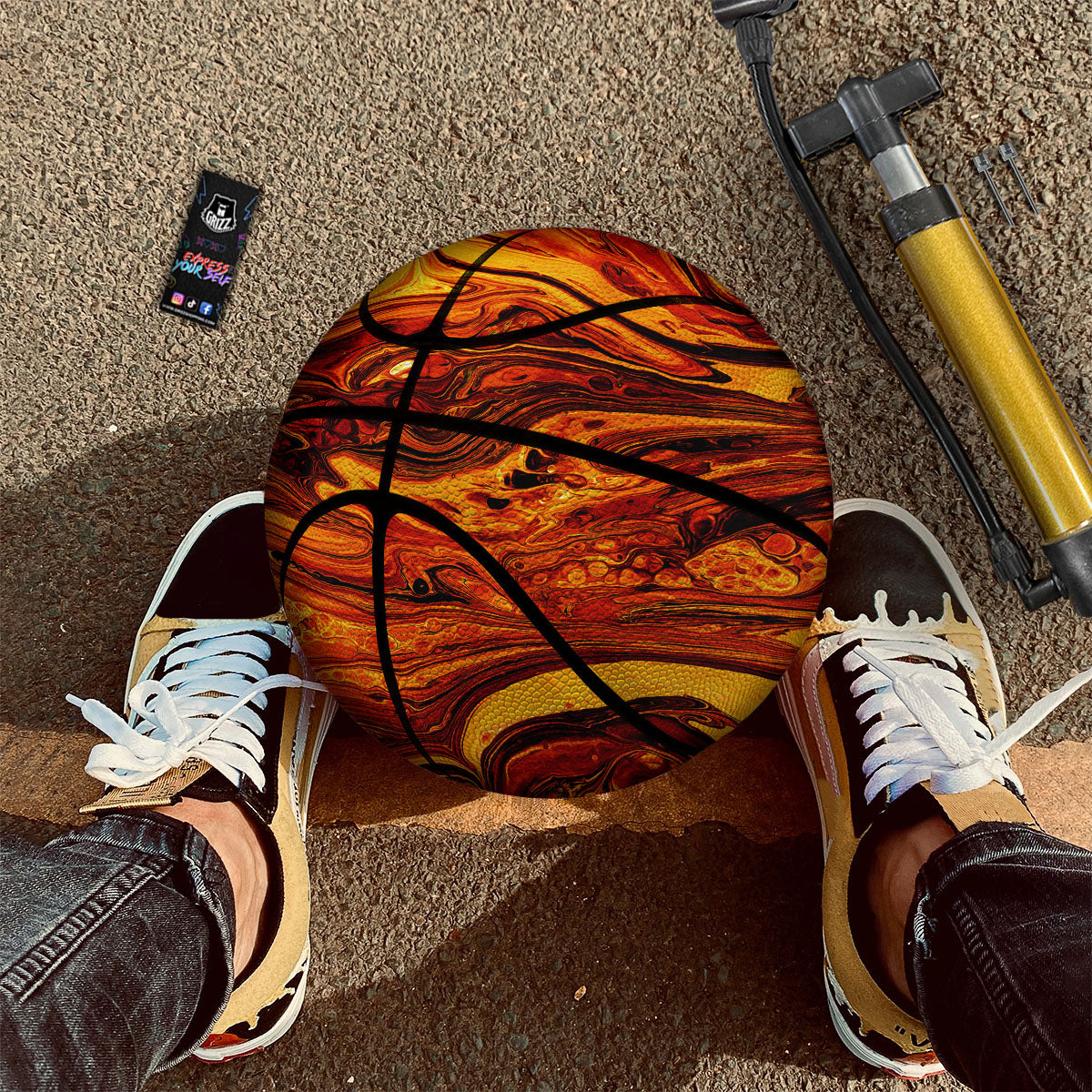 Texture Lava Print Basketball