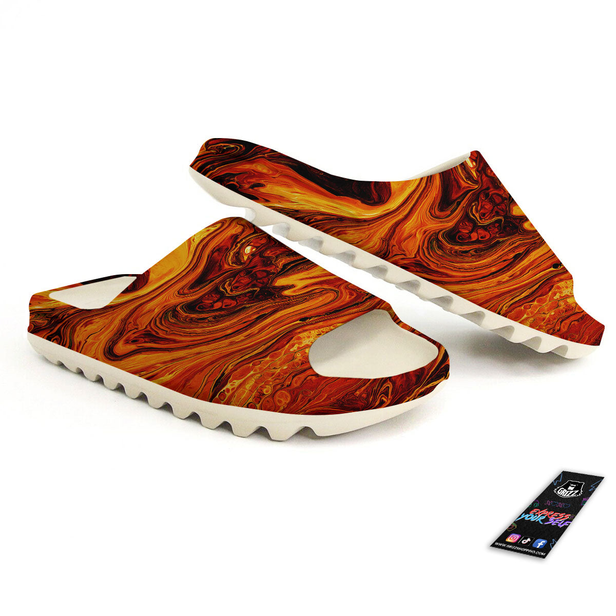Texture Lava Print Sandals-grizzshop