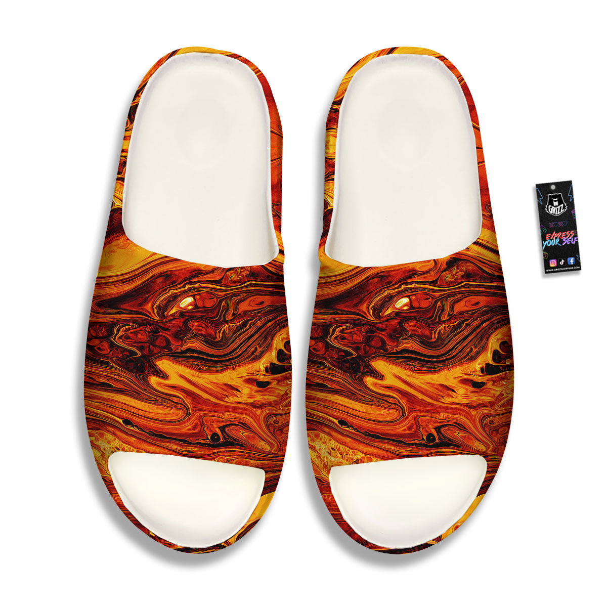 Texture Lava Print Sandals-grizzshop