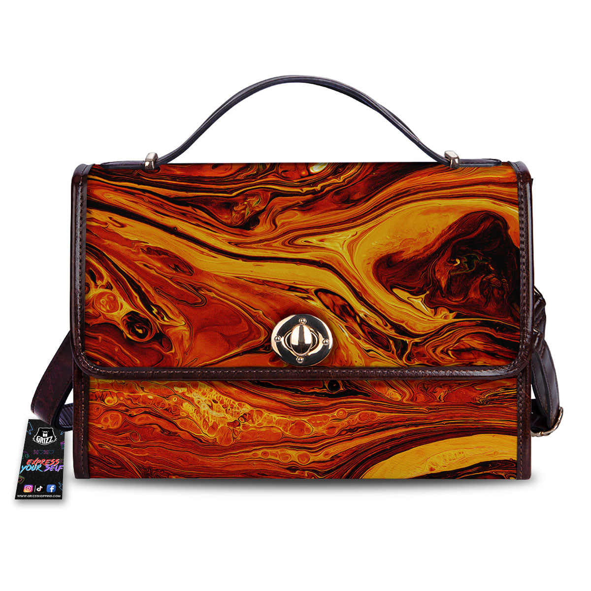 Texture Lava Print Women's Satchel Bag