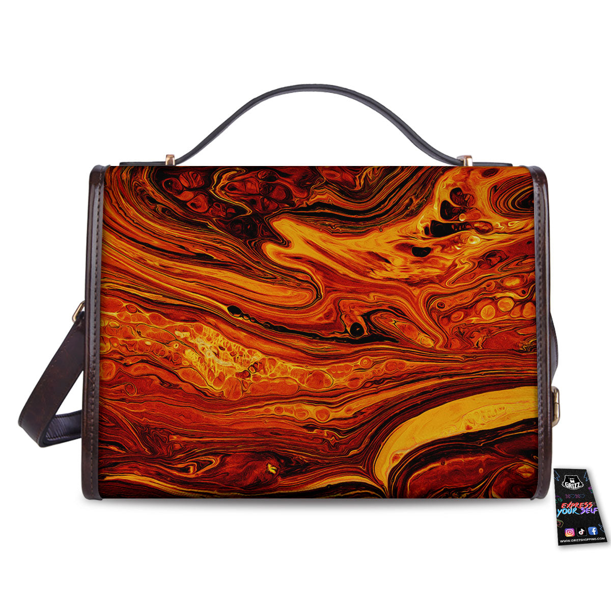 Texture Lava Print Women's Satchel Bag