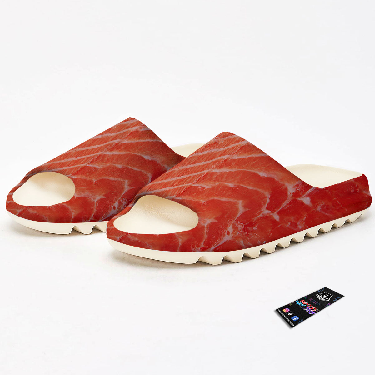 Texture Salmon Print Sandals-grizzshop