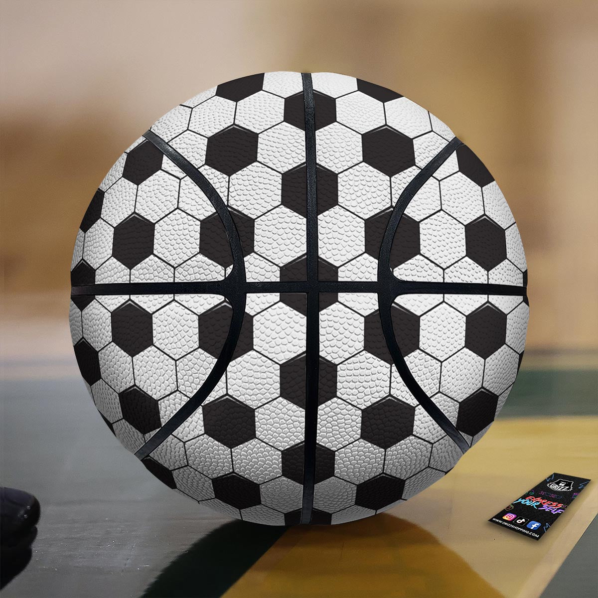 Tropical Black Hawaii Print Pattern Basketball
