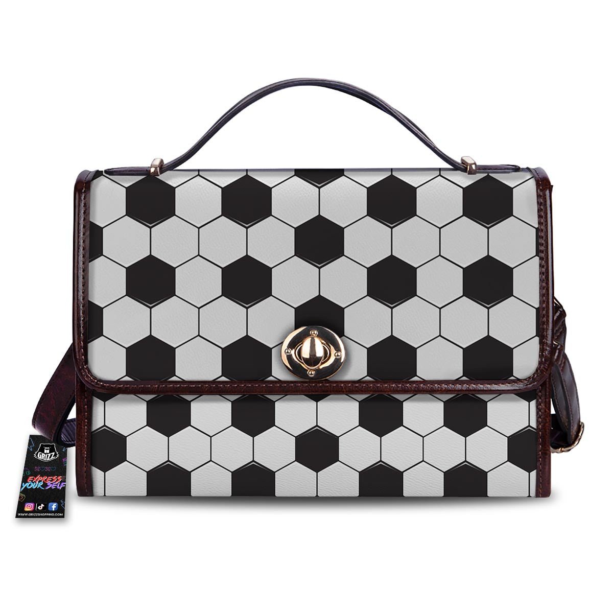 Texture Soccer Ball Print Pattern Women's Satchel Bag