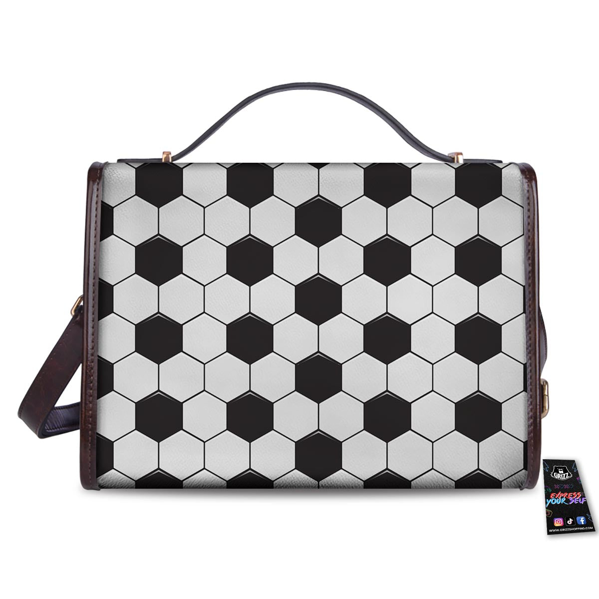 Texture Soccer Ball Print Pattern Women's Satchel Bag