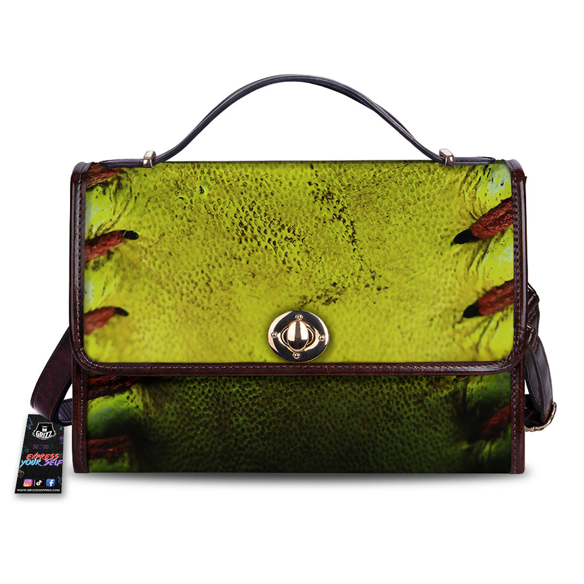 Texture Softball Ball Print Women's Satchel Bag