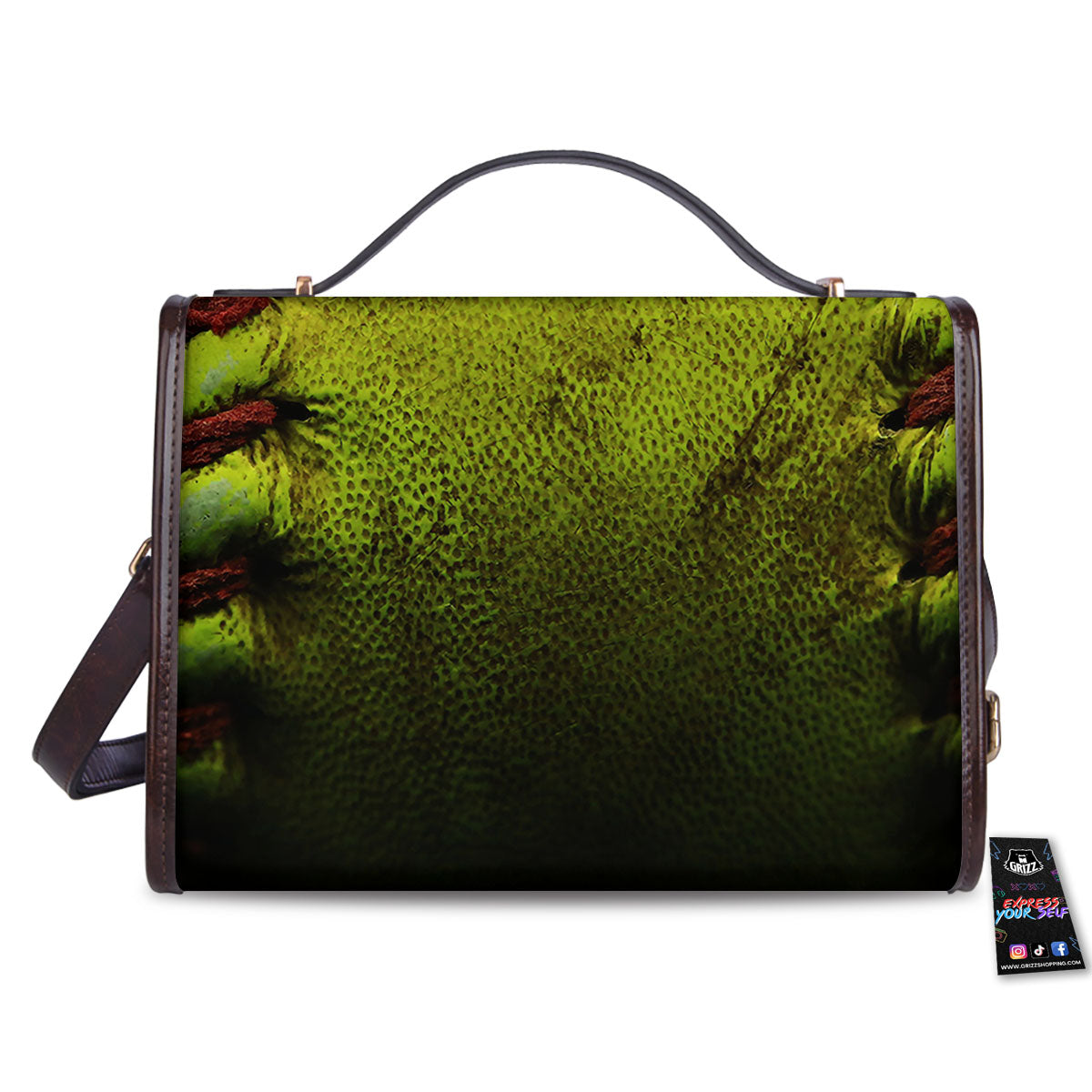 Texture Softball Ball Print Women's Satchel Bag
