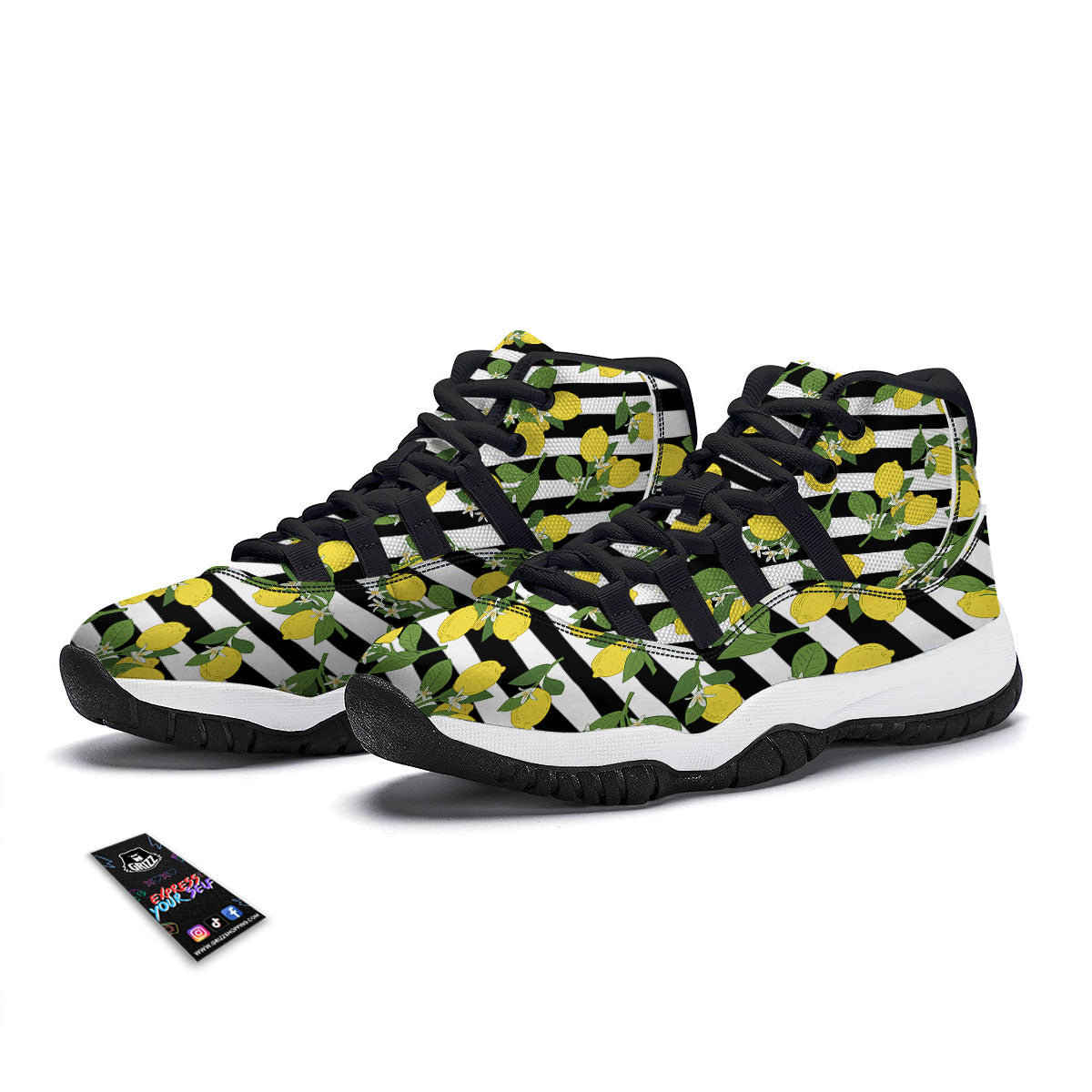 Thai Black And Gold Print Pattern Black Bball Shoes-grizzshop