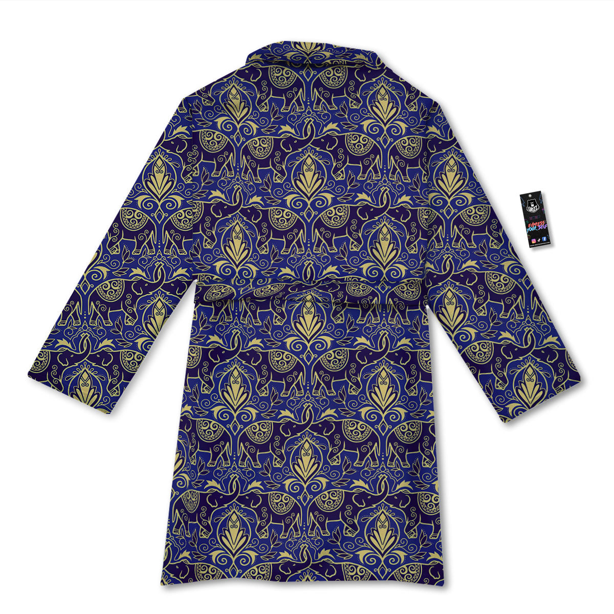 Thai Ethnic Elephant Print Pattern Bathrobe-grizzshop