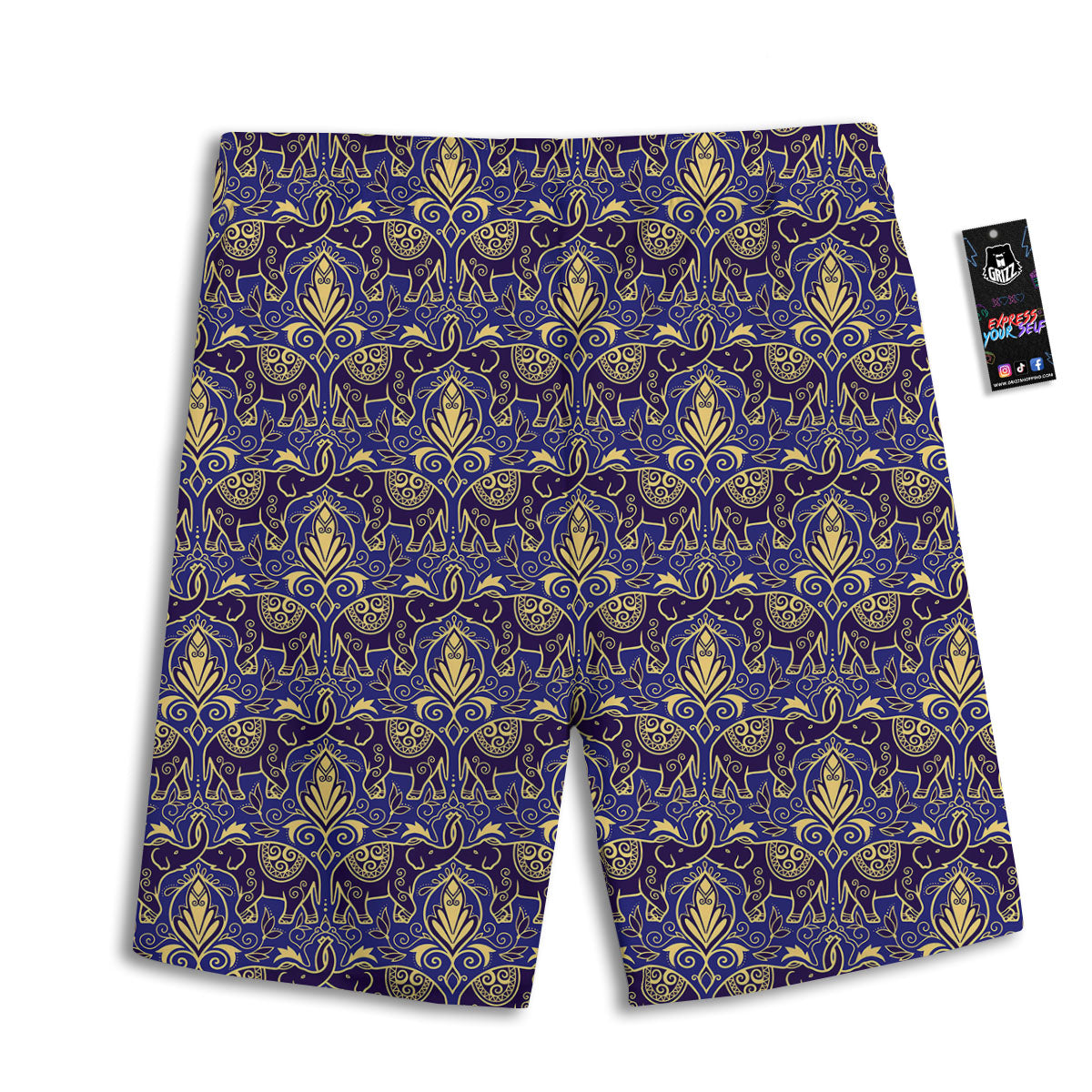 Traditional Japanese Print Pattern Men's Athletic Shorts