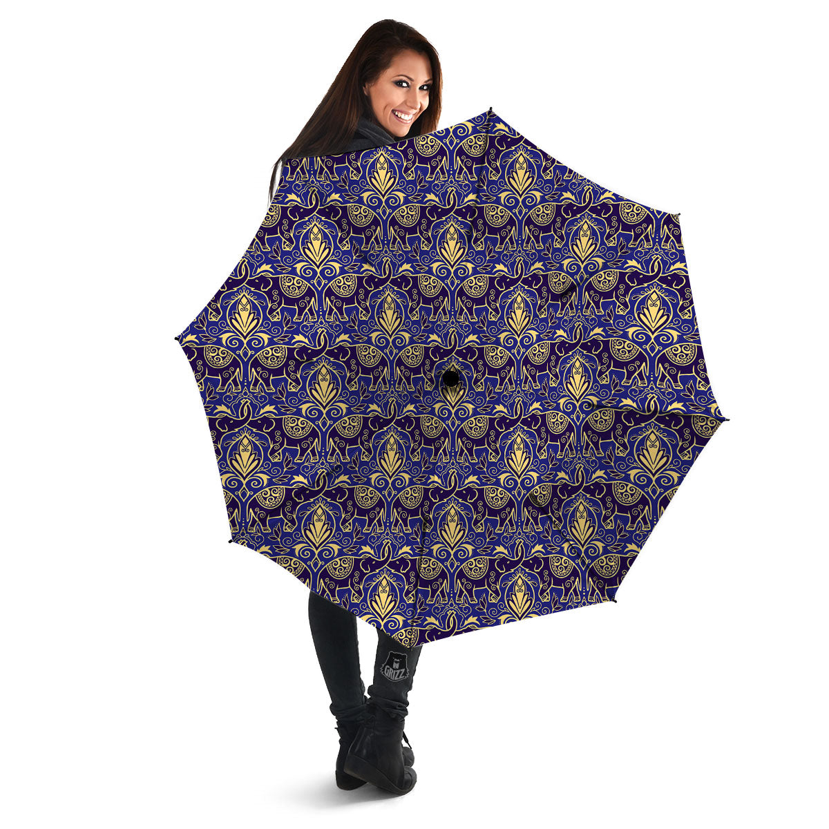 Thai Ethnic Elephant Print Pattern Umbrella-grizzshop