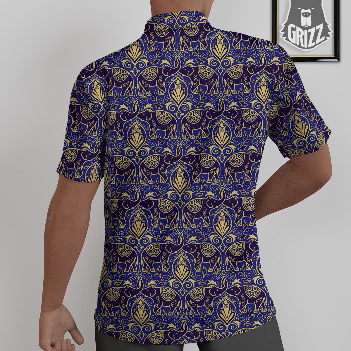 Thai Ethnic Elephant Print Pattern Untucked Shirts-grizzshop