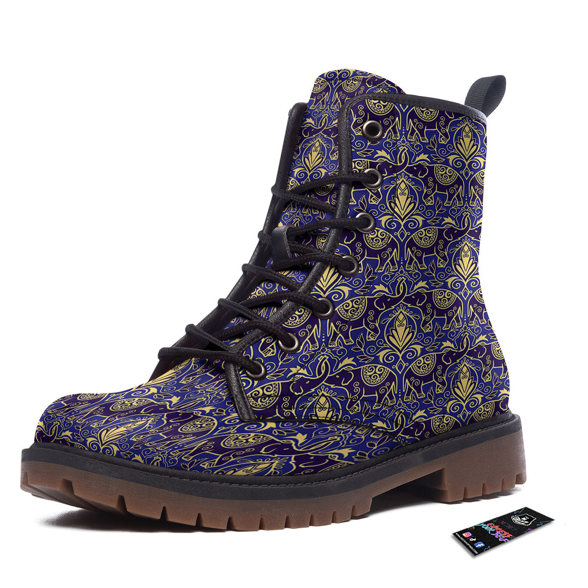 Thai Ethnic Elephant Print Pattern Work Boots-grizzshop