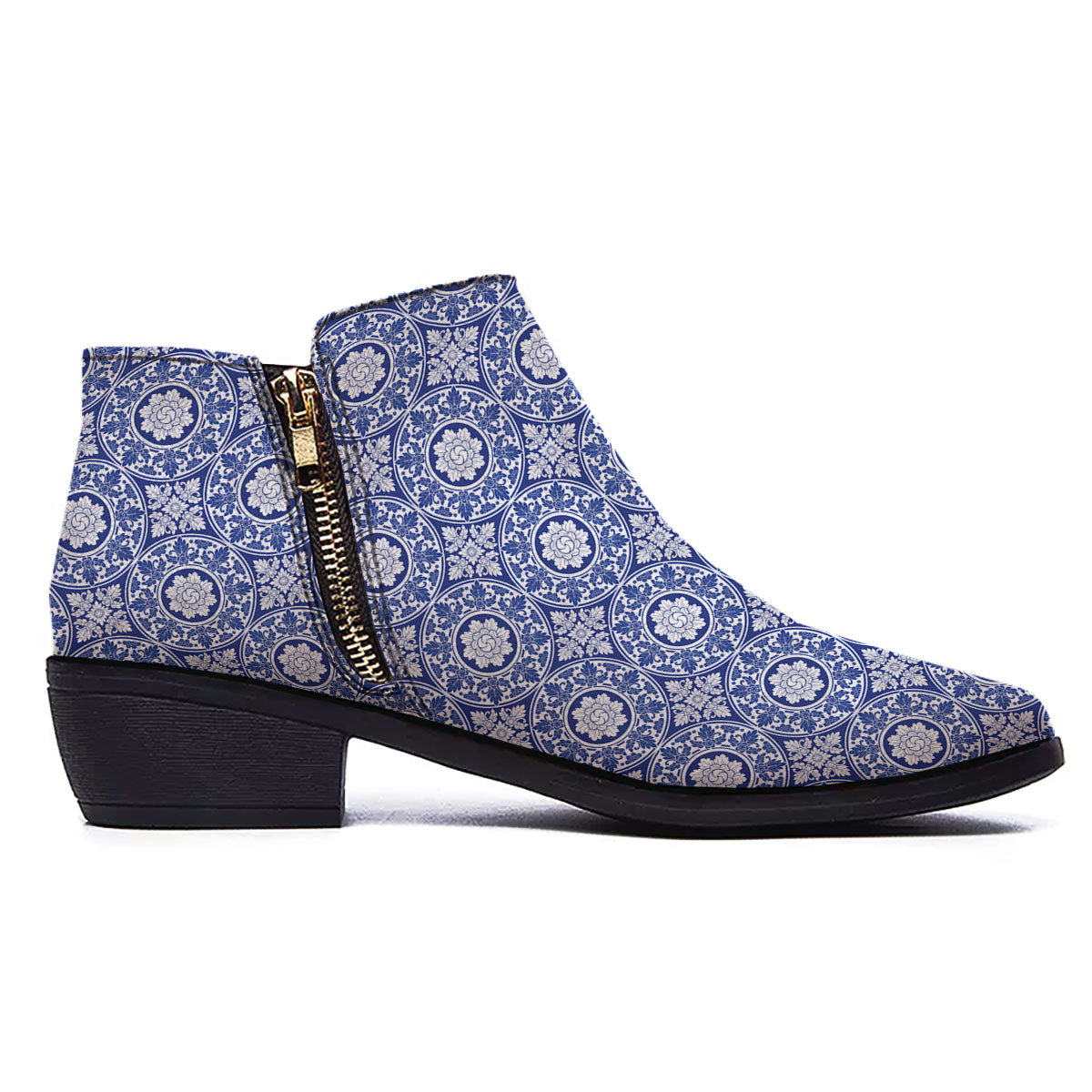 Thai Ethnic Print Pattern Ankle Boots-grizzshop
