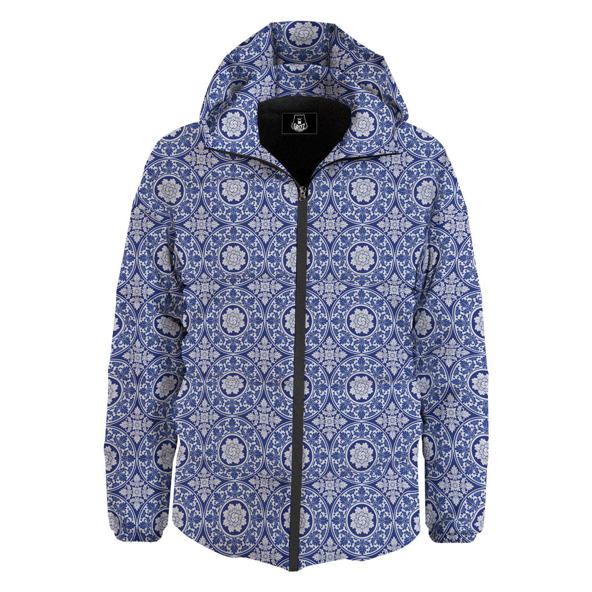 Thai Ethnic Print Pattern Down Jacket-grizzshop